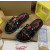 Christian Louboutin Black Heart‑Graffiti Print Slide Sandals Rainbow Crystal‑Trim Sole