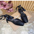 Christian Louboutin Black Satin Crystal‑Embellished Ankle‑Tie Slingback Ballet Flats