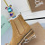 Christian Louboutin Tan Suede Silver‑Spiked Chelsea Ankle Boots Block Heel