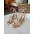 Christian Louboutin Gold Metallic Multicolor Crystal‑Embellished 100mm Stiletto Heel Slingback Sandals