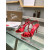 Christian Louboutin Red Patent Asymmetric Strap Slingback Sandal 100mm heel