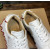 Christian Louboutin White Leather Gold‑Logo Lace‑Up Sneakers Red Shark‑Tooth Sole