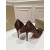 Christian Louboutin Brown Satin Bow 100mm Square Toe Stiletto Pumps