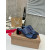 Christian Louboutin Navy Croc‑embossed Leather 55mm Block Heel Mule Sandal