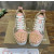Christian Louboutin Pink‑Gold Glitter Spiked‑Toe Low‑Top Lace‑Up Sneakers