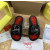 Christian Louboutin Black Crystal Slide Sandals Silver Rhinestone Circular Logo