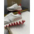 Christian Louboutin White Leather Suede Red Zigzag Sole Low‑Top Sneakers
