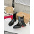 Christian Louboutin Black Croc‑Embossed CL‑Buckle Chelsea Lug‑Sole Ankle Boots