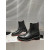 Christian Louboutin Black Calf Leather 30mm Cap‑Toe Chelsea Ankle Boots