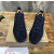 Christian Louboutin Navy Suede Black‑Spiked Low‑Top Sneakers