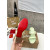 Christian Louboutin Mint Green Leather 55mm heel Slide Sandals