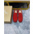Christian Louboutin Red Suede All‑Over Spiked Slip‑On Loafers