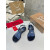 Christian Louboutin Navy Croc‑Embossed 45mm Block Heel Thong Sandals