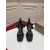 Christian Louboutin Black Satin Ankle Tie Bow Kitten Heel Pumps