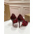 Christian Louboutin Burgundy Mesh Crystal 100mm Stiletto Heel Pumps