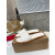 Christian Louboutin Stitched Logo White Leather Flat Slip‑on Slide