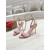 Christian Louboutin Pink Patent 100mm Gold‑Sculpted Heel Ankle‑Strap Sandals