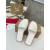 Christian Louboutin Stitched Logo White Leather Flat Slip‑on Slide