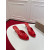 Christian Louboutin Red Patent Peep‑Toe Kitten Heel Mules