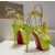 Christian Louboutin Neon Yellow Patent Iridescent Crystal‑Flower 150mm Platform Ankle‑Tie Sandals