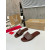 Christian Louboutin Debossed Stitched Logo Dark Brown Leather Flat Slide
