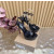 Christian Louboutin Black Patent Leather 150mm Platform Ankle‑Strap Stiletto Heel Sandals