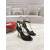 Christian Louboutin Black Leather Gold‑Sculpted Heel Ankle‑Strap Sandals