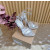 Christian Louboutin Silver Metallic Double‑Strap Platform High‑Heel Sandals 120mm heel
