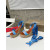 Christian Louboutin Blue Cartoon Print Fabric 120mm heel Wedge Ankle‑Wrap Espadrille Sandal