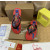 Christian Louboutin Red Graphic‑Print Studded Flip‑Flop Sandals
