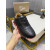 Christian Louboutin Black Leather Red Zigzag Sole Low‑Top Sneakers