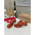 Christian Louboutin Terracotta Croc‑embossed Leather 55mm Block Heel Mule Sandal