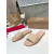 Christian Louboutin Stitched Logo Beige Leather Flat Open‑toe Slide