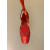 Christian Louboutin Red Satin Bow Tie‑Ankle Flat Ballet Sandals