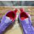 Christian Louboutin Purple Suede Leather Spiked Low‑Top Sneakers