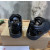 Christian Louboutin Black Mesh Suede Patent Black‑Spiked Low‑Top Sneakers