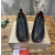 Christian Louboutin Black Leather Red‑Trim Spiked Slip‑On Sneakers