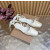 Christian Louboutin White Satin Bow Ankle‑Tie Slingback Ballet Flats