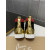 Christian Louboutin Black Printed Suede Red‑Trim Gold‑Spiked High‑Top Sneakers