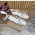 Christian Louboutin White Satin Crystal‑Embellished Ankle‑Tie Slingback Ballet Flats