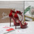 Christian Louboutin Red Patent Ankle‑Strap Platform Stiletto Heel Sandals
