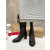 Christian Louboutin Black Stretch‑Leather Side‑Zip Block‑Heel Ankle Boots 85mm heel