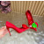 Christian Louboutin Red Satin Multicolor Fabric Flower 100mm Stiletto Heel Pumps