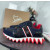 Christian Louboutin Navy‑Black Color‑Block Lace‑Up Sneakers Red Shark‑Tooth Sole