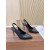 Christian Louboutin Black Leather 85mm Pointed Toe Slingback Pumps