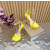 Christian Louboutin Yellow Patent Leather Platform Ankle‑Strap High‑Heel Sandals 150mm heel