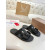 Christian Louboutin Black Rubber Double‑Buckle Slide Sandals