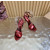 Christian Louboutin Metallic Red Patent Ankle‑Strap Platform High‑Heel Sandals 120mm heel
