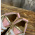 Christian Louboutin Pink‑Gold Glitter Spiked‑Toe Low‑Top Lace‑Up Sneakers