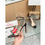Christian Louboutin Black Spiked Ankle‑Strap 100mm heel Sandal